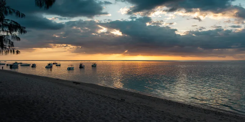 Beach Sunset Boats 1