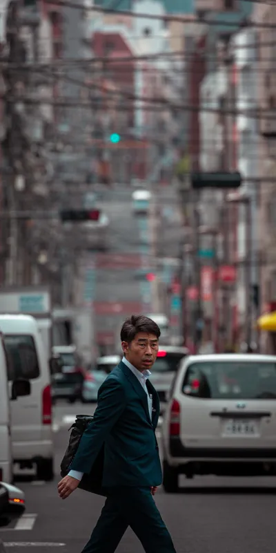 Businessman Street Crossing 1