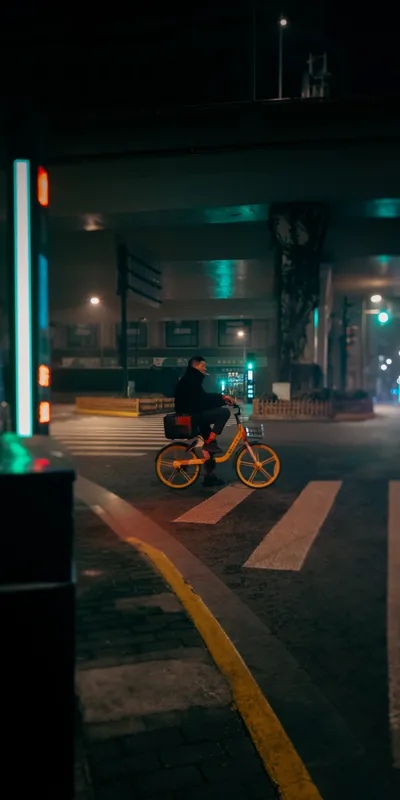 Cyclist Night Underpass 1