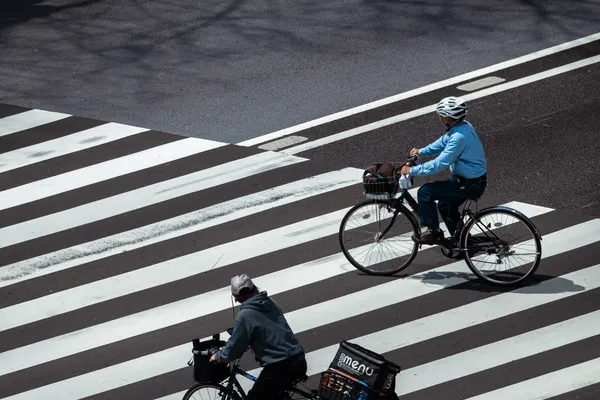 Cyclists Aerial Crosswalk 1