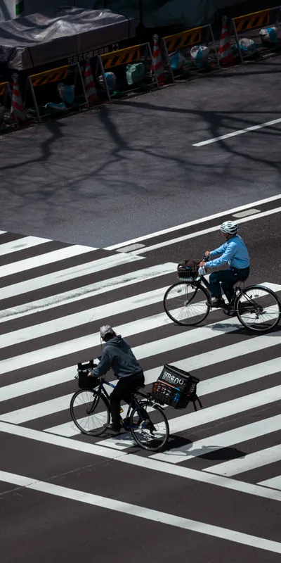 Cyclists Aerial Crosswalk 1