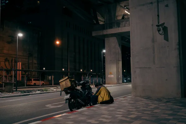 Delivery Bike Highway Night 1