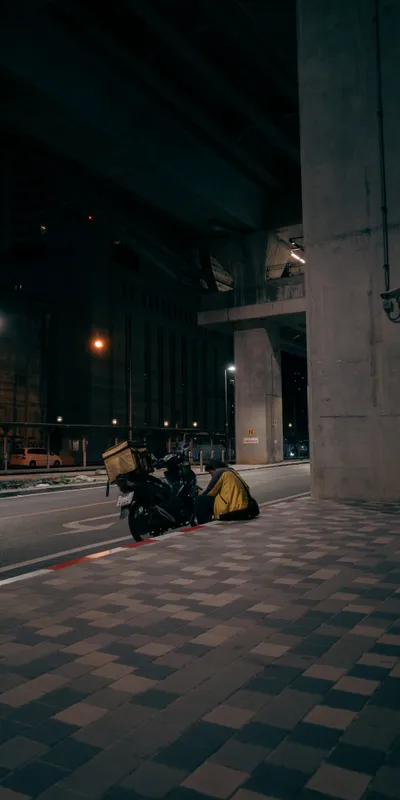 Delivery Bike Highway Night 1