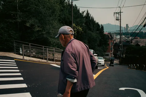 Elderly Man Crossing Street 1