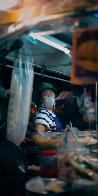 Food Stall Worker Closeup 1