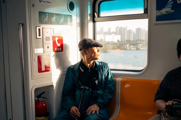 Man On Subway Train 1