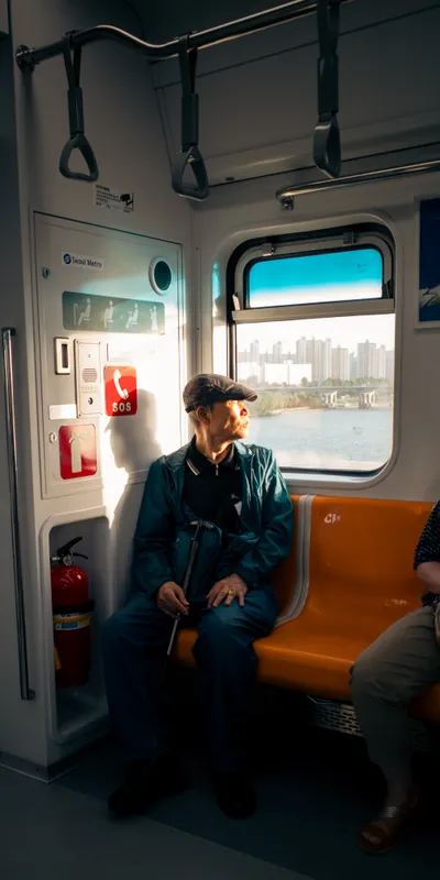 Man On Subway Train 1