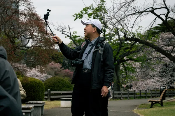 Man Selfie Stick Park 1