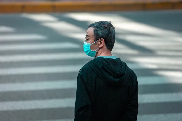 Masked Man Crosswalk 1