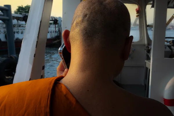 Monk On Ferry Sunset 1