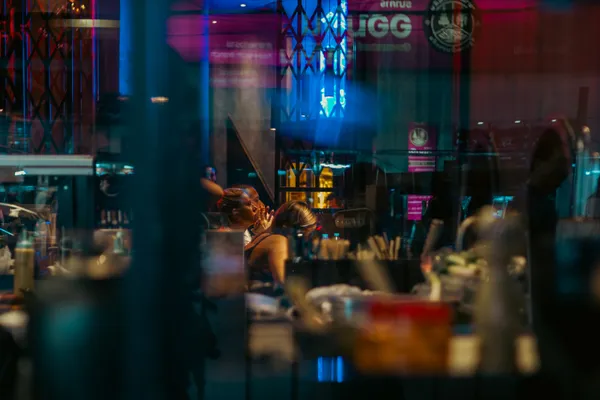 Neon Bar Interior Night 1