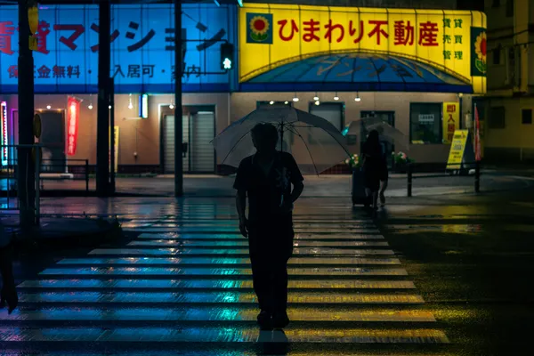 Neon Crosswalk Reflections 1