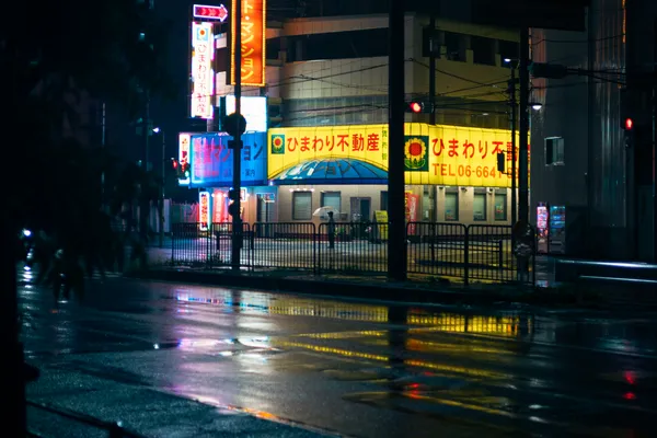 Rainy Corner Neon Glow 1