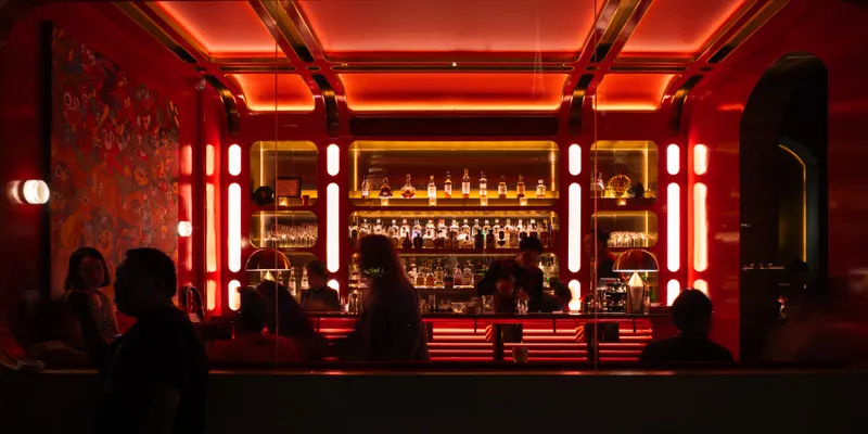 Red Lit Cocktail Bar 1