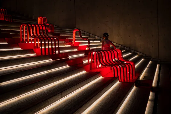 Red Sculpture Staircase 1