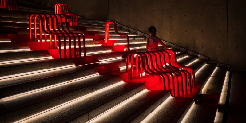 Red Sculpture Staircase 1