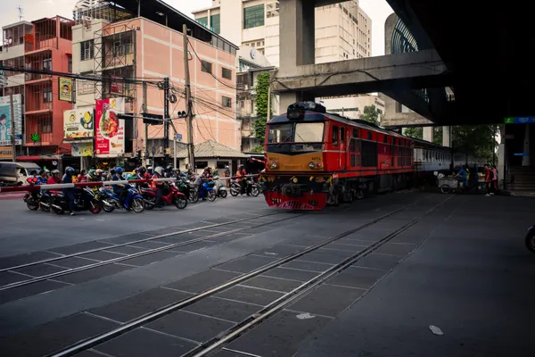 Red Train Urban Crossing 1