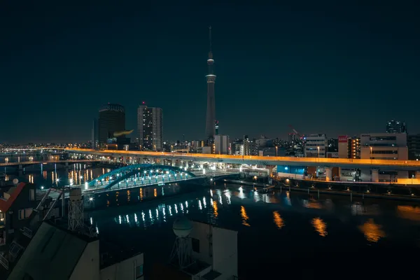 Skytree River Night Pano 1